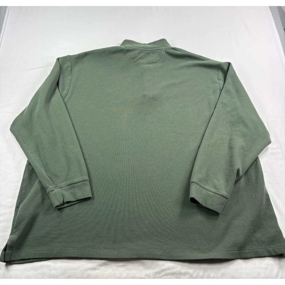 Polo Ralph Lauren Sweater Mens 3XB Big Green 1/4 Zip Pullover Estate Rib Cotton